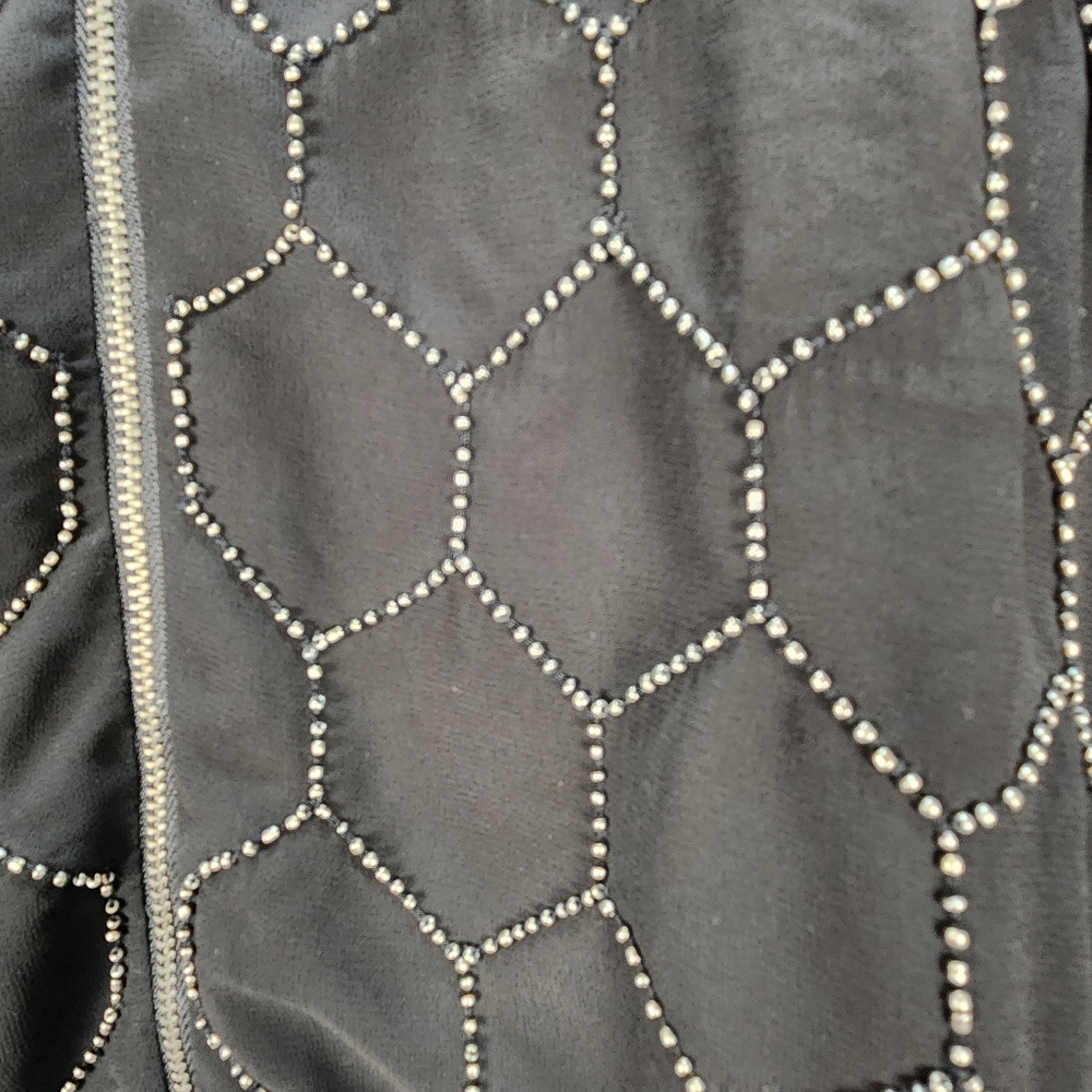 Chico's Black Geometric Patterned Beaded Women's … - image 4